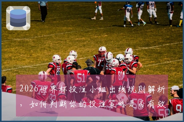 2026世界杯投注小组出线规则解析，如何判断你的投注策略是否有效